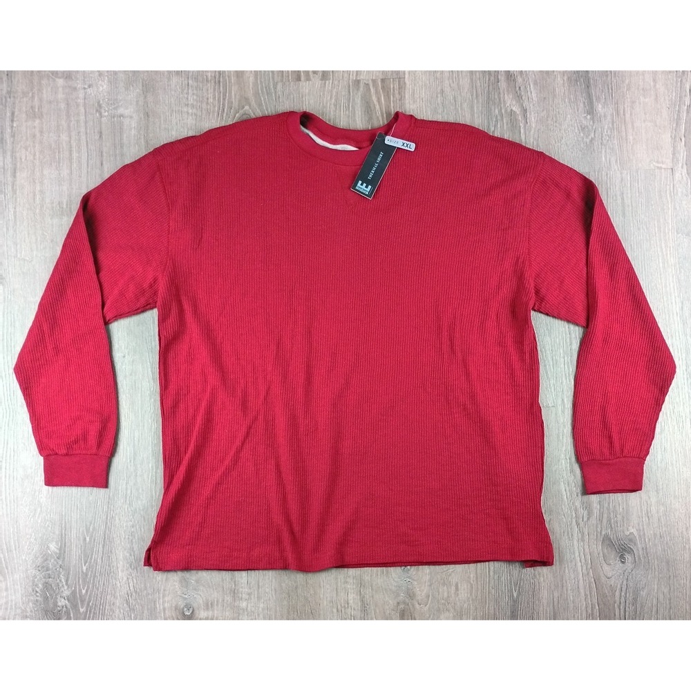 Essentials Men's Red Thermal Top XXL Waffle Long Sleeve Base Layer Workwear*